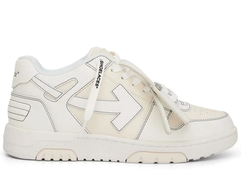 Off White Out Of Office Calf Leather Cream White
