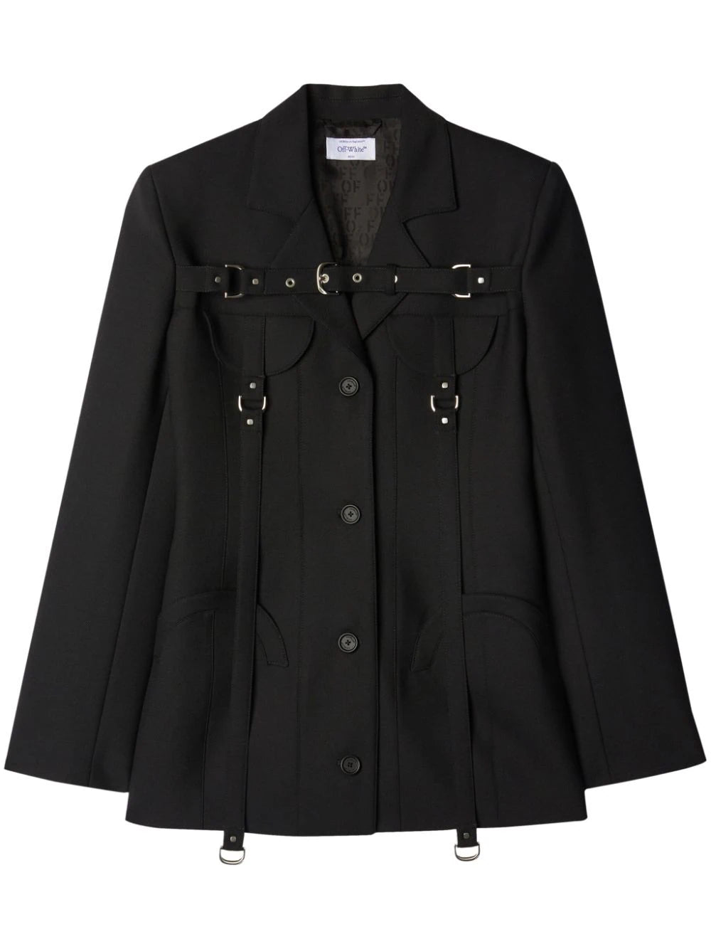 OFF-WHITE WOMEN Buckle Cargo Buckle Strap Jacket Black